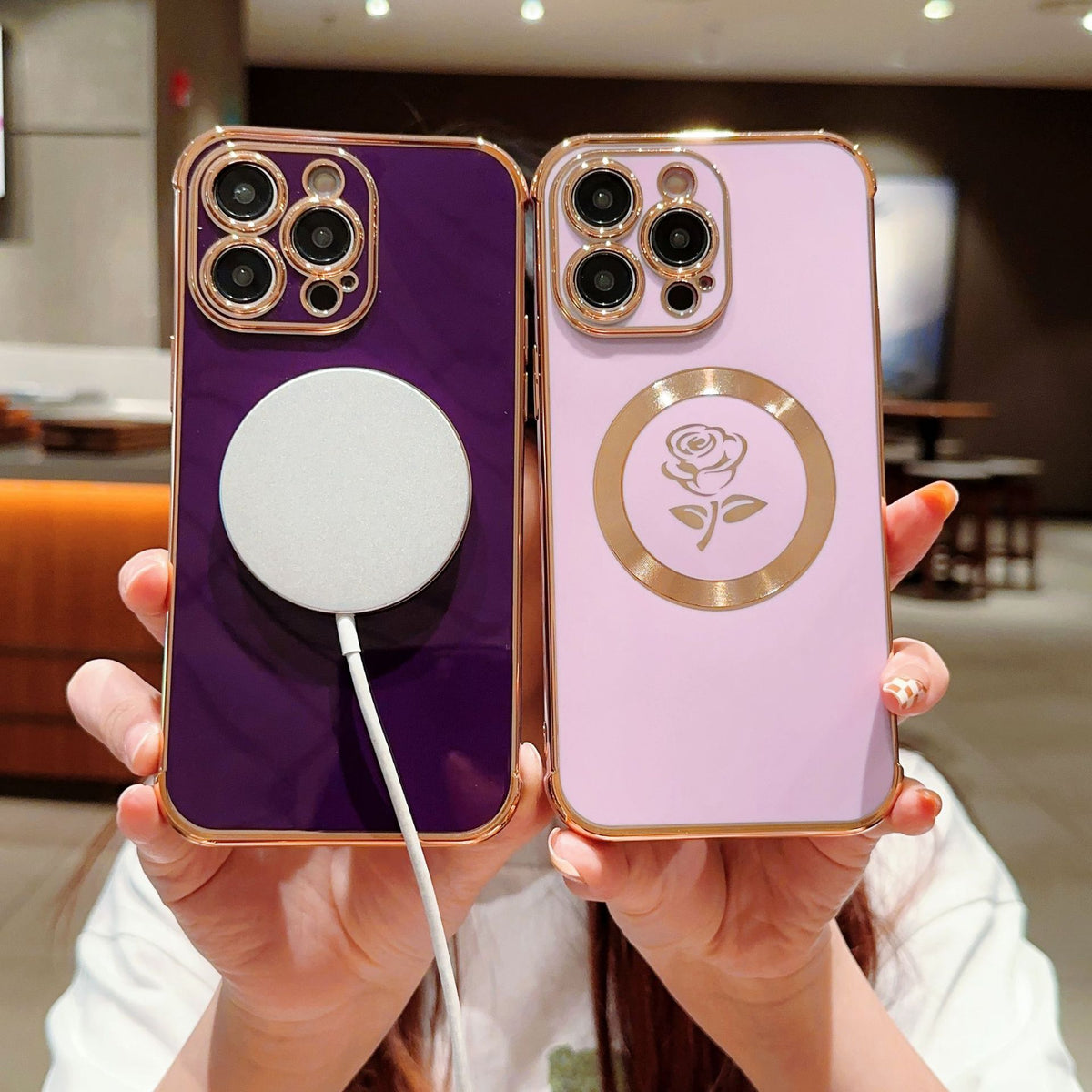 Rose Gold Plated Side Case for iPhone 15 Pro Max