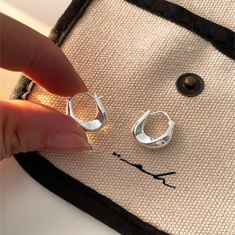 Glossy Metal Irregular Geometric Earrings