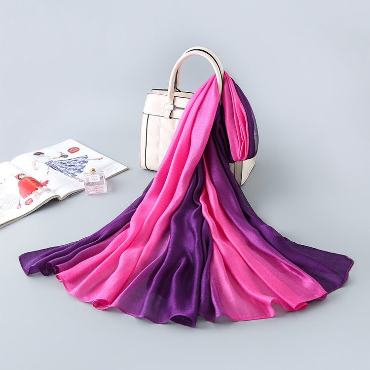 2020 New Gradient Silk Scarf for Sun Protection