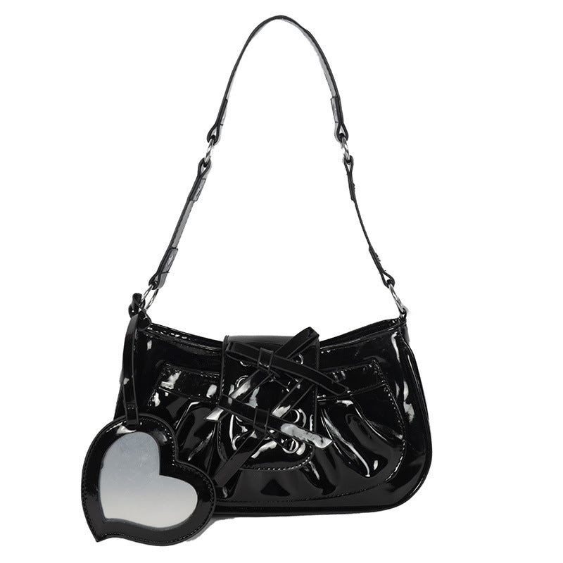 Cute Patent Leather Bow Shoulder Bag for Women