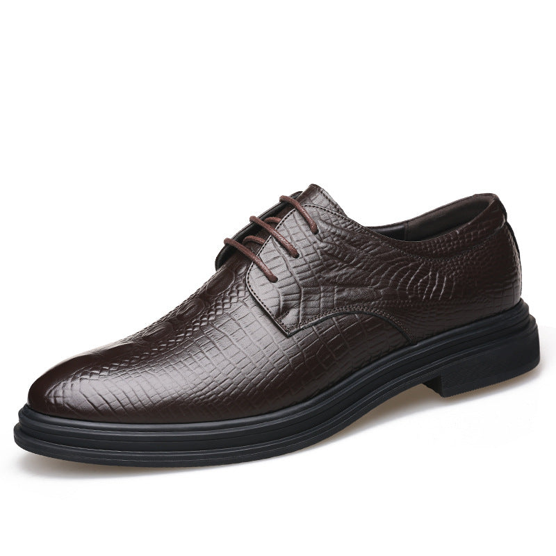 Men's Low Top Leather Lace-Up Business Shoes