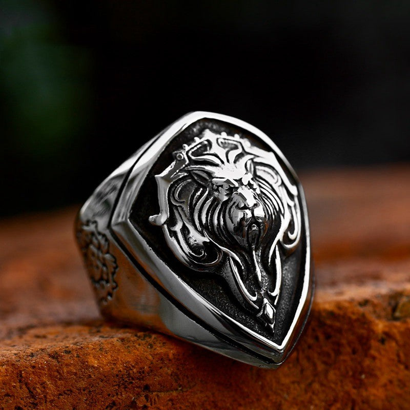 Stainless Steel Lion's Head Titanium Ring Jewelry