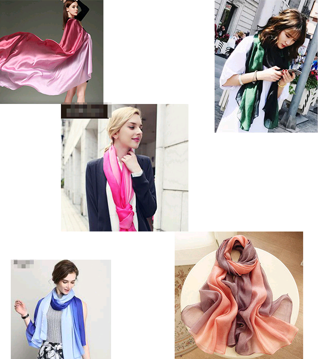 2020 New Gradient Silk Scarf for Sun Protection